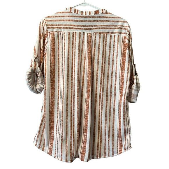 Eden & Olivia Shirt Size Large Striped Tunic Boho‎ Peasant Hippie Preppy - Picture 2 of 11